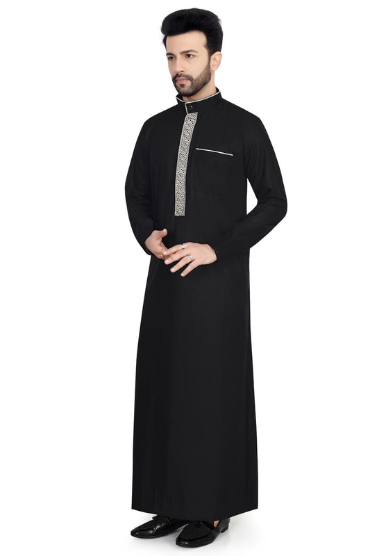 Black Thobe with Embroidered Detailing coming soon